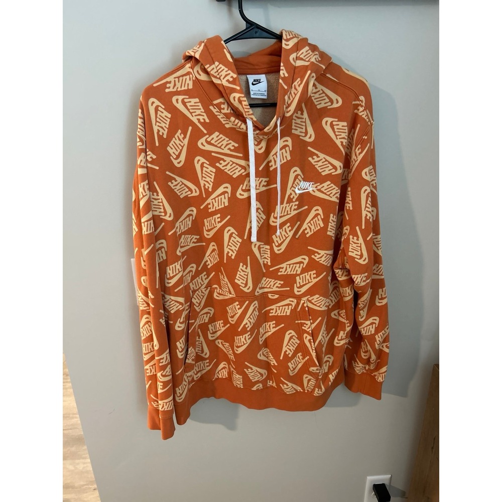 Nike Sportswear Essentials All-Over Print Pullover Hoodie size XL